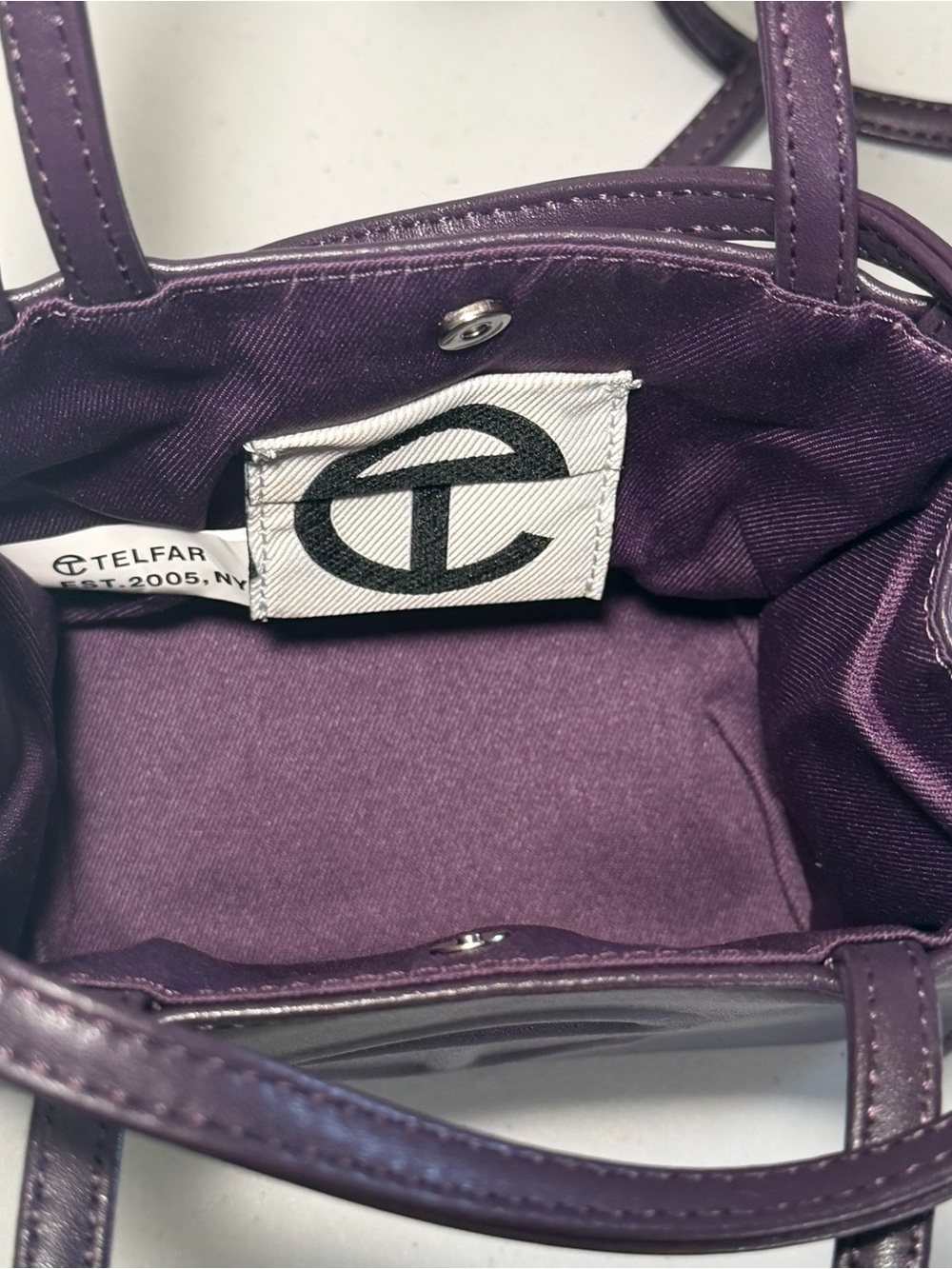 Telfar Small Shopper Bag Eggplant - Picture 9 of 10